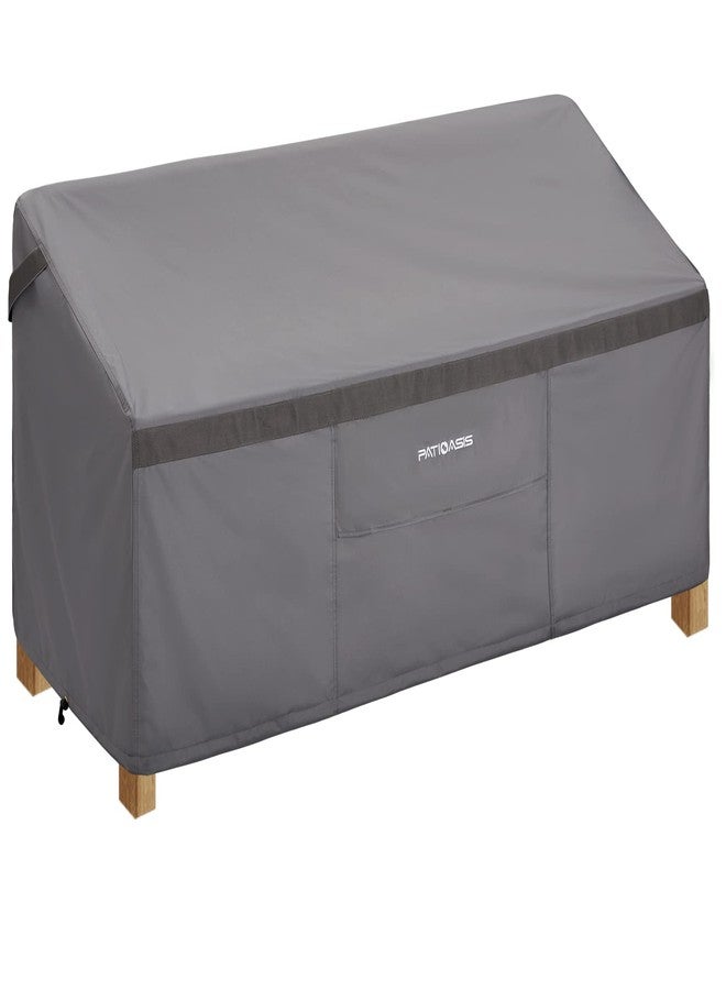 PATIOASIS Outdoor 3 Seater Outdoor Sofa Cover Grey 87 Inch Long Waterproof Heavy Duty 600D Oxford Patio Deck Furniture Covers for Loveseat All Weather Resistant Ripproof 37in Deep Outside Sofa Cover - Image 1